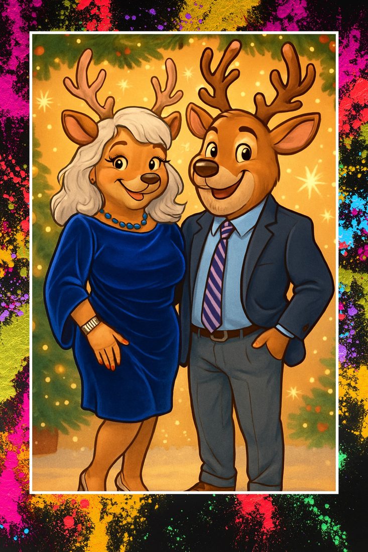 AI-generated cartoon portrait created by the booth