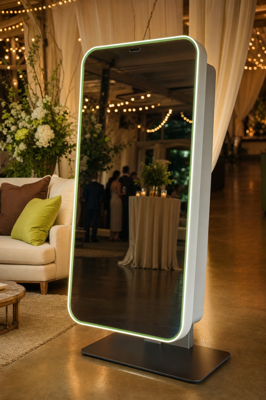 Mirror Air Booth in an elegant event venue